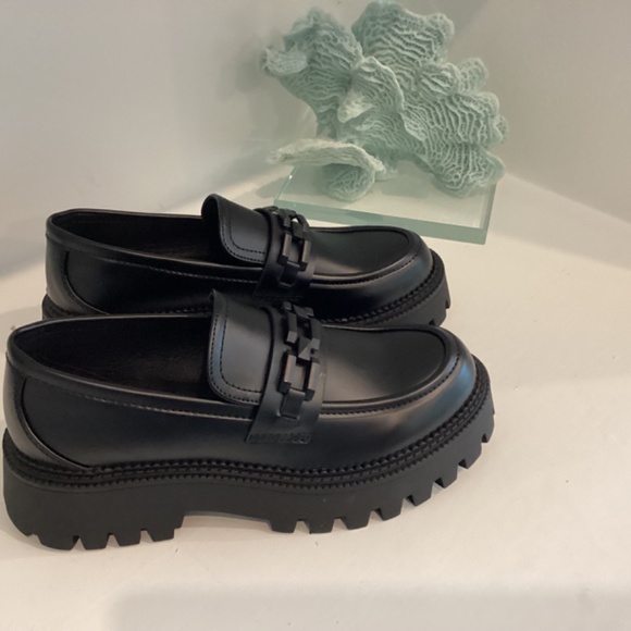 Steve Madden Women's Loafer Chunky Platform Black Leather All Sizes - Picture 12 of 12